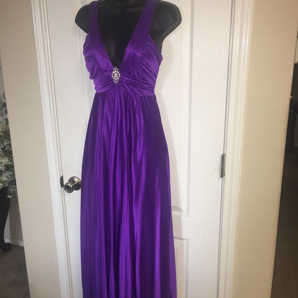 Purple evening cocktail maxi dress small - Picture 5 of 8